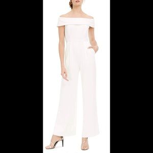 Calvin Klein White Off-the-Shoulder Jumpsuit
